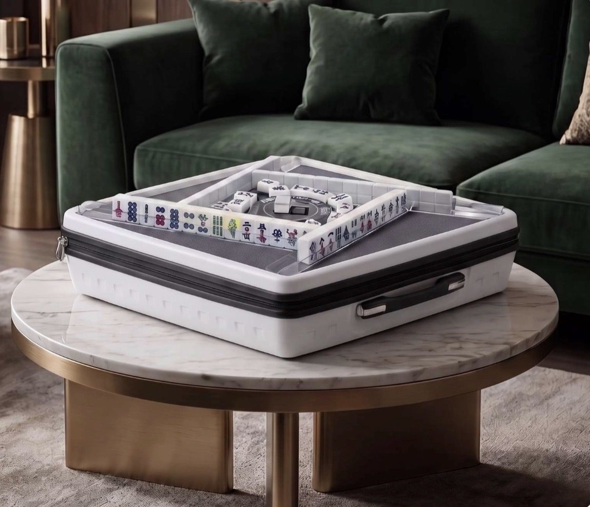 Meja mahjong otomatis portable di atas coffee table